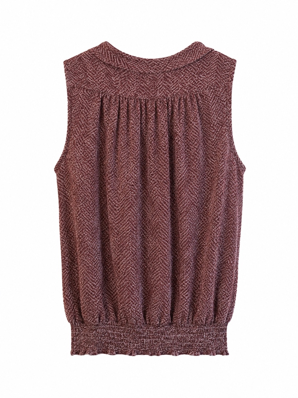 Michael Michael Kors XL Mauve Sleeveless Cowl Neck Smocked Hem Blouse Top - Picture 3 of 5
